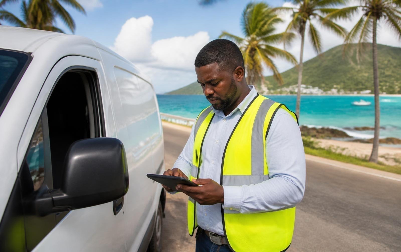 Construction fleet operating in the Caribbean